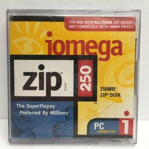 Iomega Zip 250MB Disk PC Formatted SuperFloppy Storage Media With Case